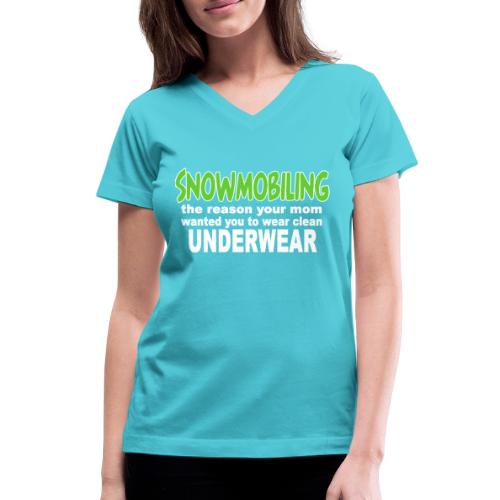 Snowmobiling Underwear - Women's V-Neck T-Shirt