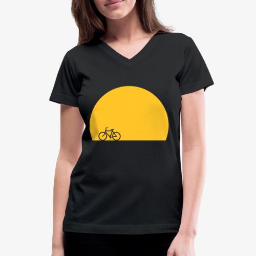Sundown Bicycle - Women's V-Neck T-Shirt