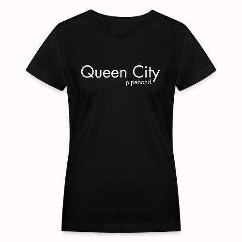 Queen City white - Women's V-Neck T-Shirt