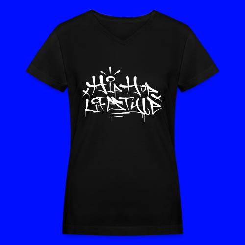 Hip Hop Lifestyle Graffiti Tag - Women's V-Neck T-Shirt