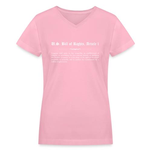 U.S. Bill of Rights - Article 1 - Women's V-Neck T-Shirt