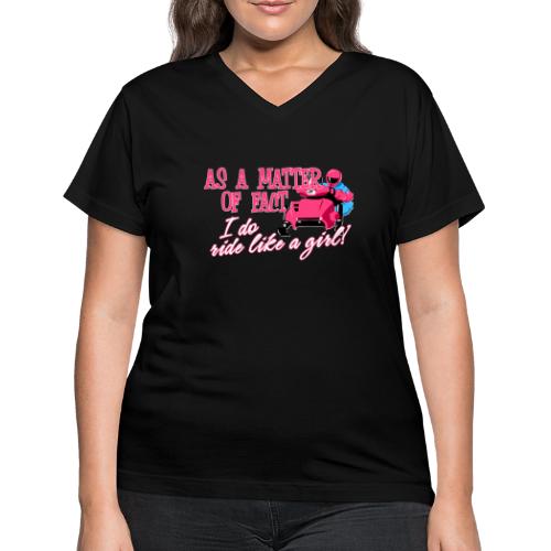 Ride Like a Girl - Women's V-Neck T-Shirt