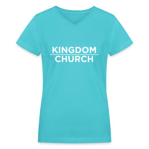 KingdomOverChurchWhite - Women's V-Neck T-Shirt