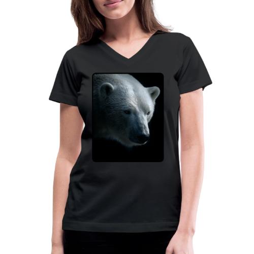Polar Bear Close-Up Wildlife Design - Women's V-Neck T-Shirt