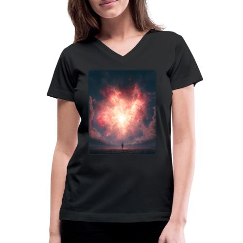 Supernova Sky Sci-Fi Artwork - Women's V-Neck T-Shirt