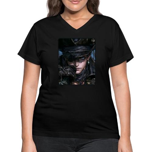 Dark Anime Pirate Warrior - Women's V-Neck T-Shirt