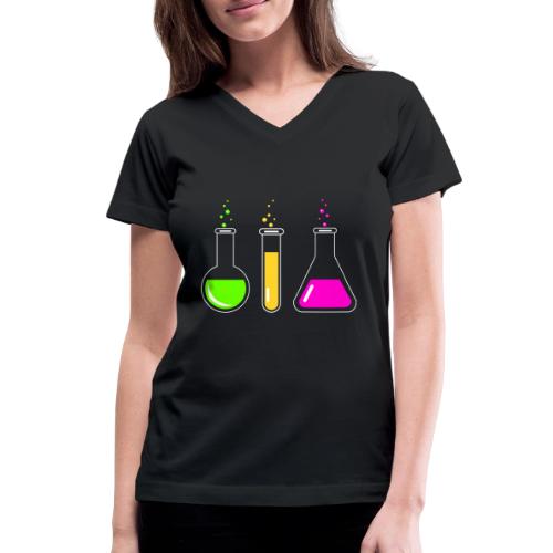 Colorful Chemistry - Women's V-Neck T-Shirt