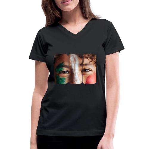 Mexico: Three Stripes of Pride - Women's V-Neck T-Shirt