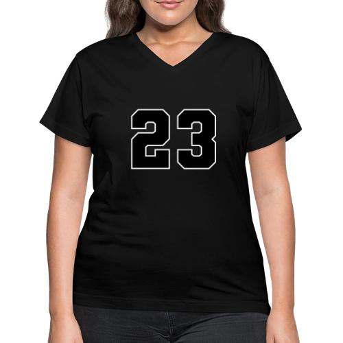 Varsity Number 23 Athletic Style - Women's V-Neck T-Shirt