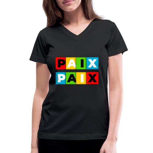 Peace in Colour - Women's V-Neck T-Shirt
