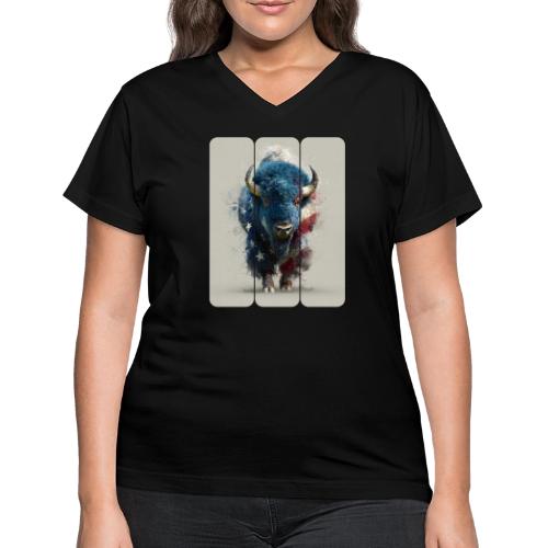 USA: Spirit of the Plains - Women's V-Neck T-Shirt
