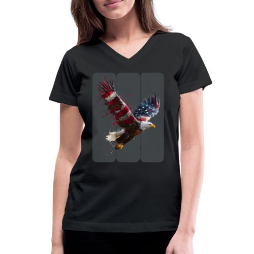 USA: Freedom in Flight - Women's V-Neck T-Shirt