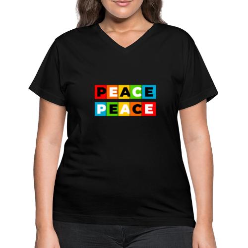 Colorful Peace - Women's V-Neck T-Shirt