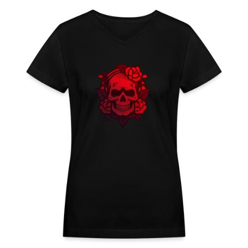 Dia de los Muertos - skull - Women's V-Neck T-Shirt