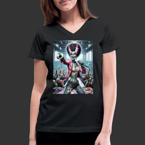 Monster Mosh 2024 Tour Lily Singer #DL-001 - Women's V-Neck T-Shirt