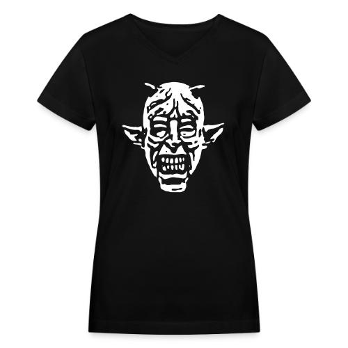 Devil Face - Women's V-Neck T-Shirt