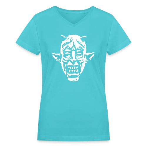 Devil Face - Women's V-Neck T-Shirt