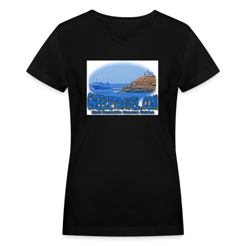 GREECETRAVEL FERRY jpg - Women's V-Neck T-Shirt