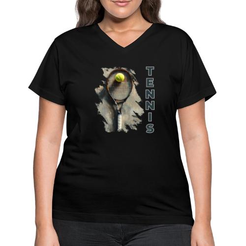 Tennis Power Play - Women's V-Neck T-Shirt