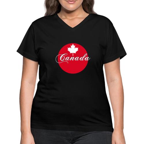 Canada in red and white - Women's V-Neck T-Shirt