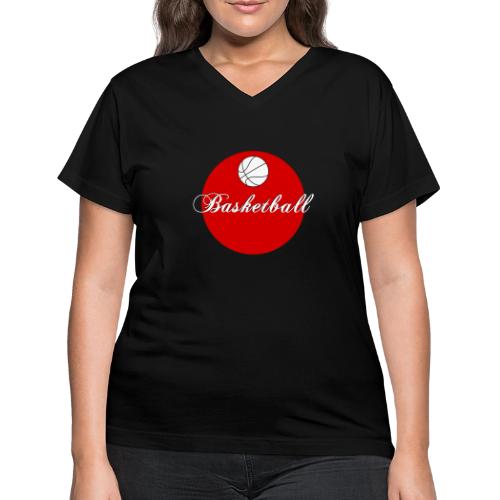 Basketball: Bold Hoops - Women's V-Neck T-Shirt