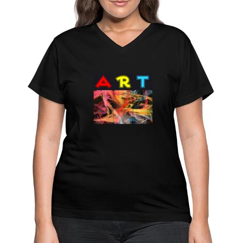 Chaotic Threads of Art - Women's V-Neck T-Shirt