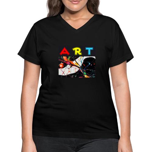 Art in Motion: Color Unleashed - Women's V-Neck T-Shirt