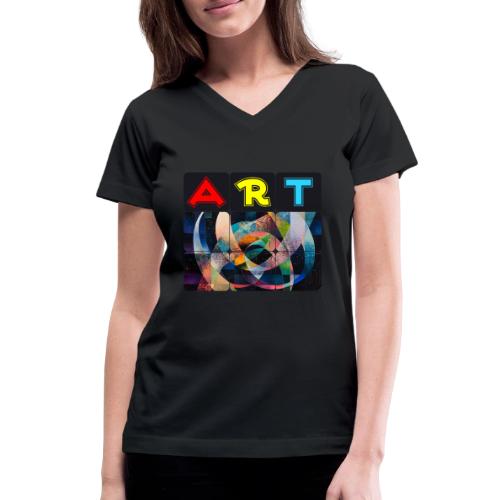 Art of Stripes and Shades - Women's V-Neck T-Shirt