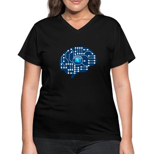 AI: Mind Wired - Women's V-Neck T-Shirt