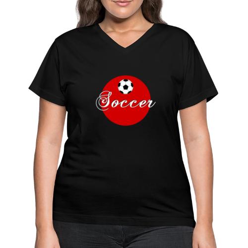 Soccer: Goal Circle - Women's V-Neck T-Shirt
