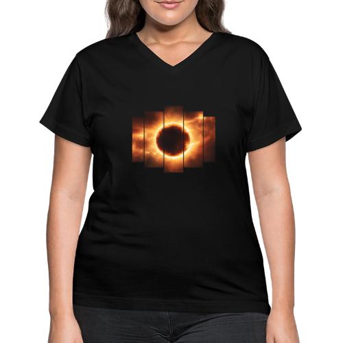 Eclipse Beyond Worlds - Women's V-Neck T-Shirt