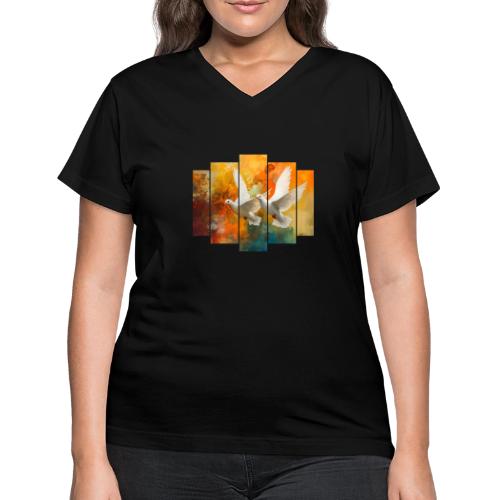 Wings of Peace - Women's V-Neck T-Shirt