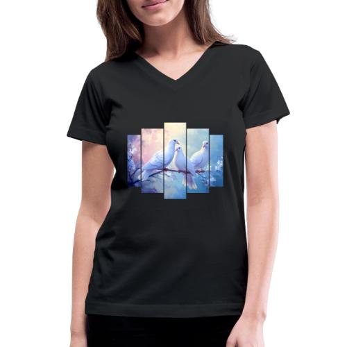 Symbols of Peace and Serenity - Women's V-Neck T-Shirt