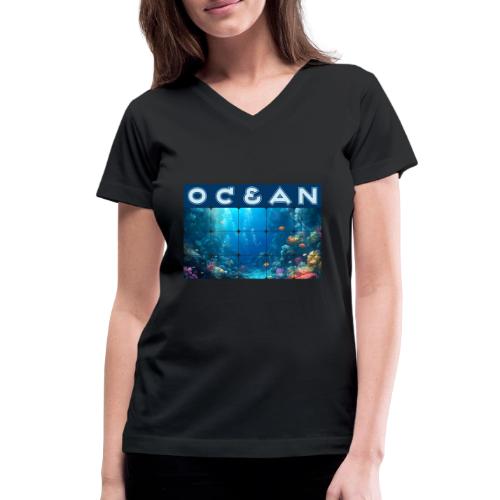 Ocean: Coral Carnival - Women's V-Neck T-Shirt