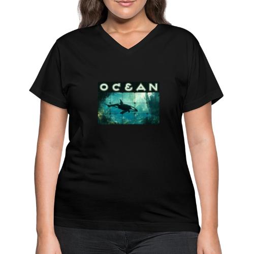 Ocean: Silent Hunter - Women's V-Neck T-Shirt