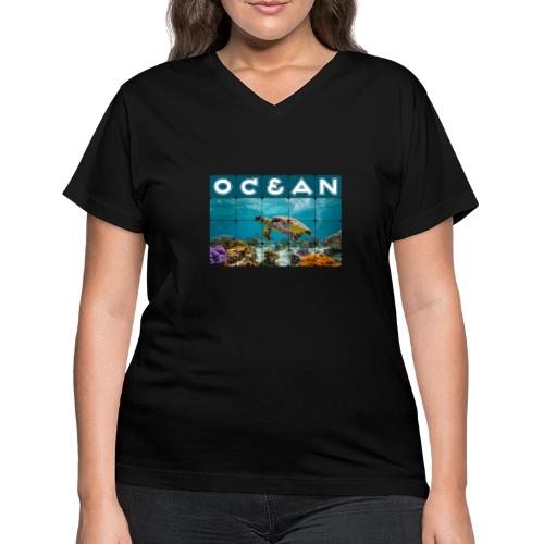 Ocean: Gentle Voyager - Women's V-Neck T-Shirt