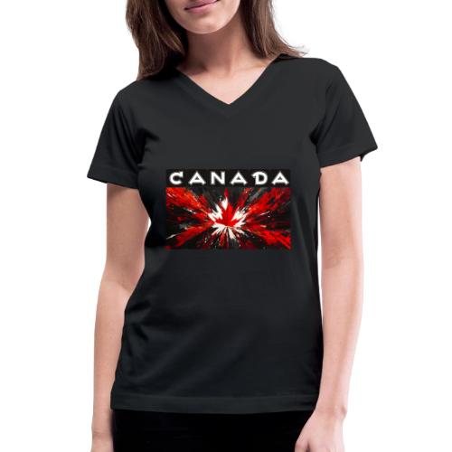 Canada Splash - Women's V-Neck T-Shirt