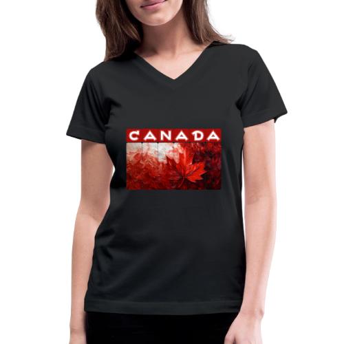 Canada Painted Pride - Women's V-Neck T-Shirt