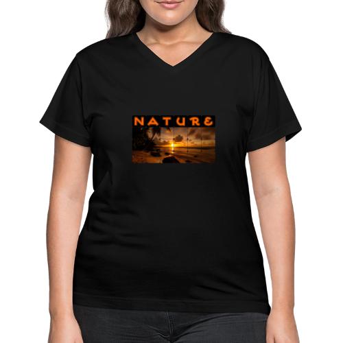 Nature: Golden Hour Escape - Women's V-Neck T-Shirt