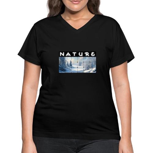 Nature: Frozen Horizon - Women's V-Neck T-Shirt