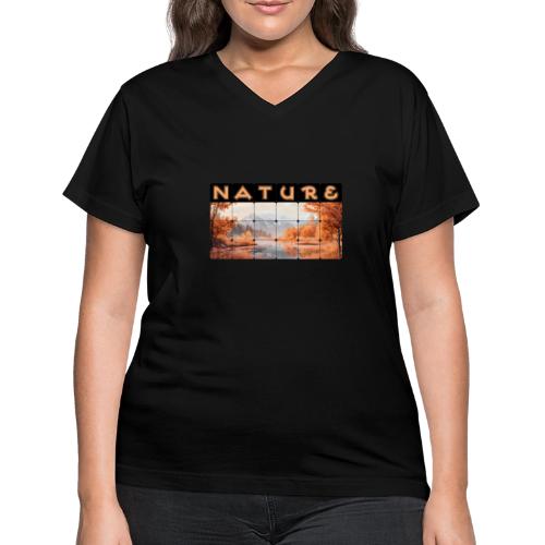 Nature: Autumn Glow - Women's V-Neck T-Shirt