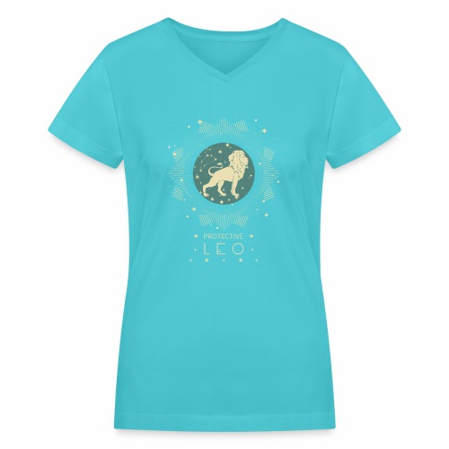 Zodiac sign Leo constellation birthday July August - Women's V-Neck T-Shirt