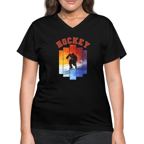 Hockey Rush - Women's V-Neck T-Shirt