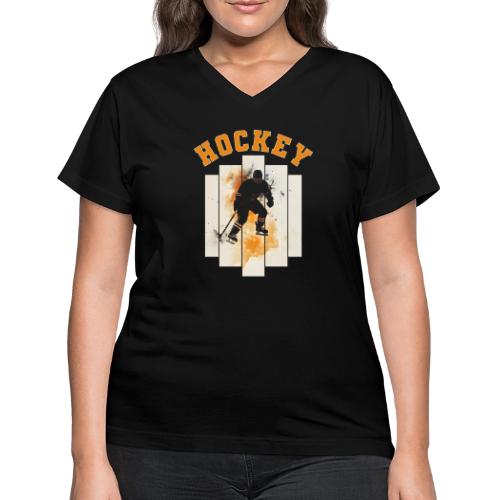 Hockey Grind - Women's V-Neck T-Shirt