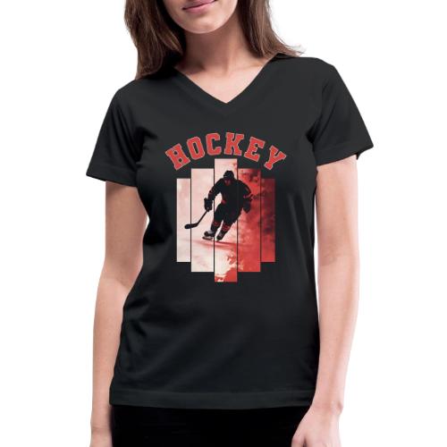 Hockey Spirit - Women's V-Neck T-Shirt