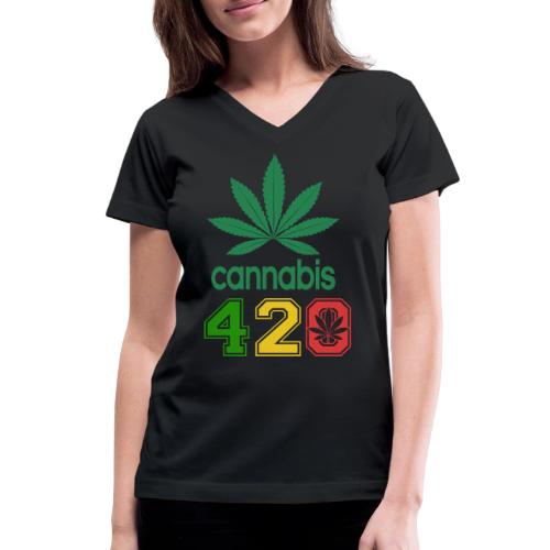 Light Hearted 420 Make It Legal Weed Marijuana - Women's V-Neck T-Shirt
