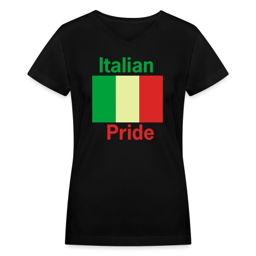 Italian Pride Flag - Women's V-Neck T-Shirt