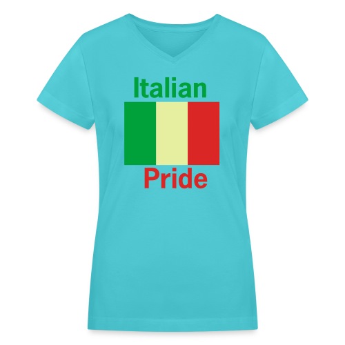 Italian Pride Flag - Women's V-Neck T-Shirt