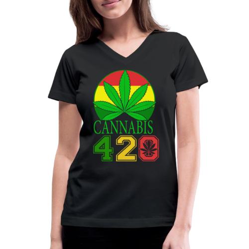 Teasing 420 Smokers Dream Weed Marijuana Design - Women's V-Neck T-Shirt