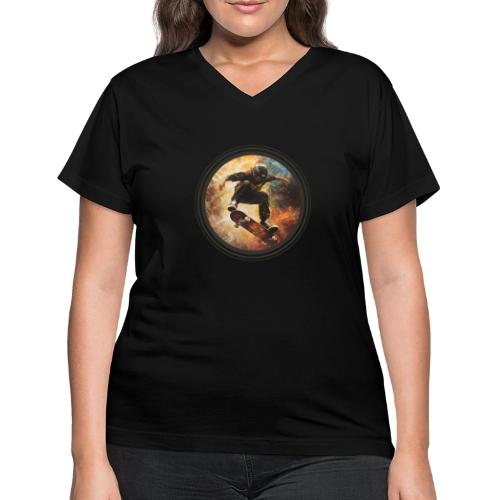 Skateboarding Flow - Women's V-Neck T-Shirt